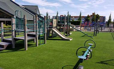 Custom artificial grass playground by Synthetic Turf Northwest