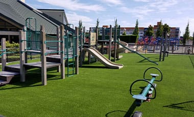 Custom artificial grass playground by Synthetic Turf Northwest