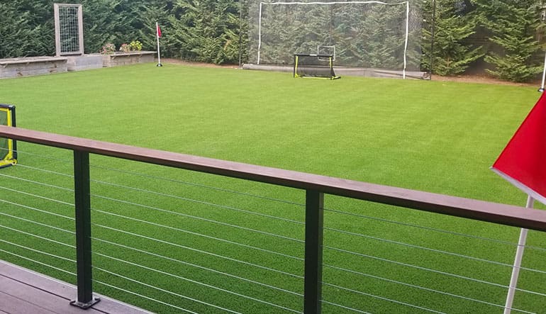 Custom artificial grass soccer field by Synthetic Turf Northwest