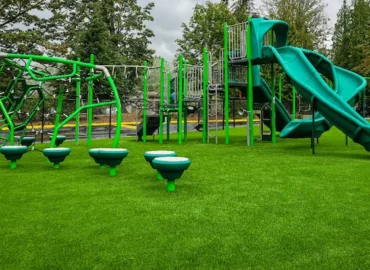 playground on synthetic turf in Seattle