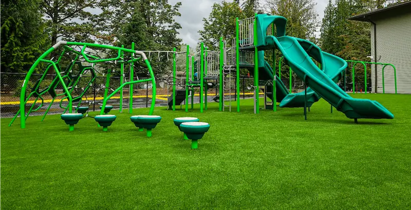 playground on synthetic turf in Seattle